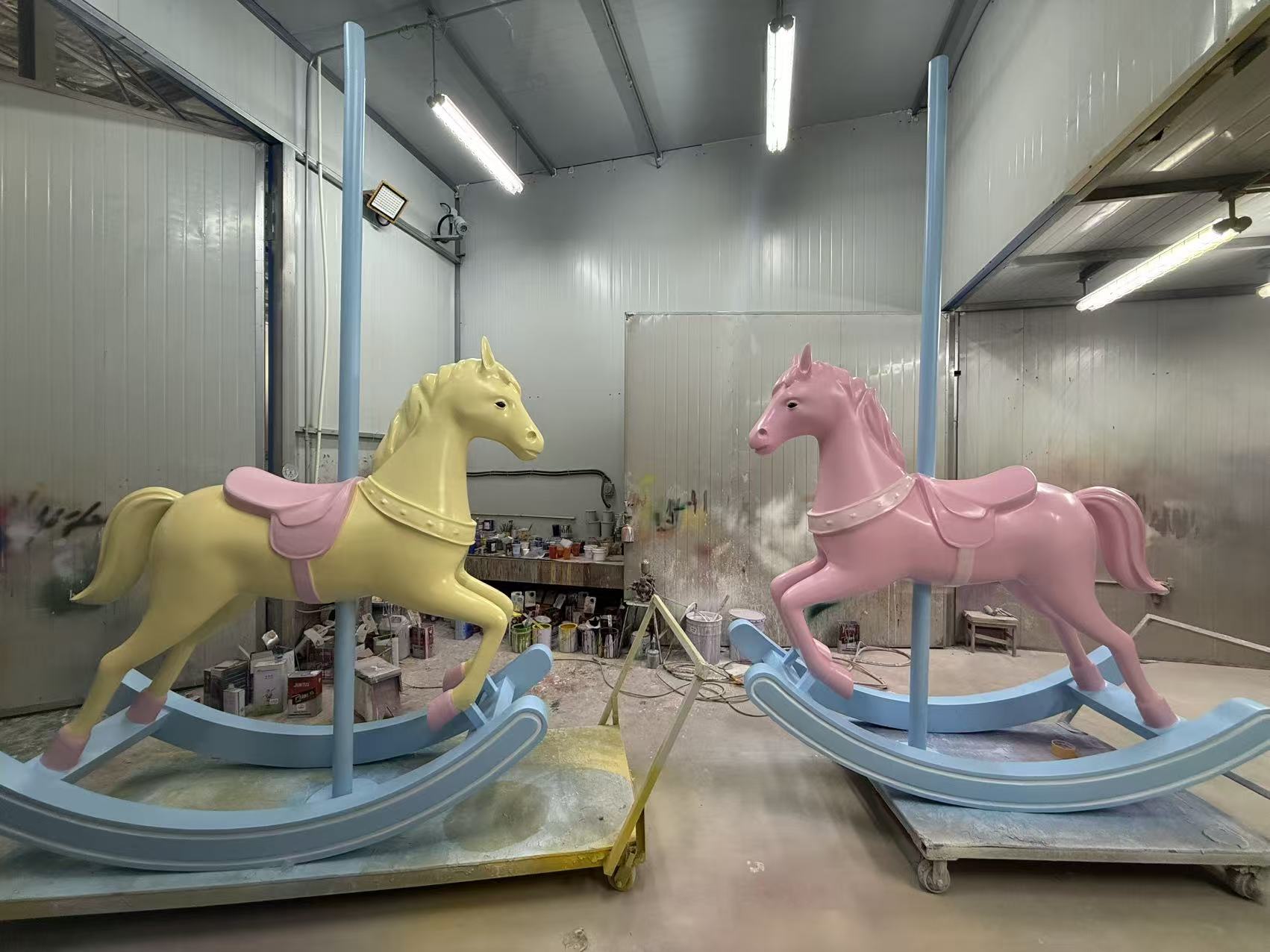 Custom landmark sculpture in its original project or workshop setting