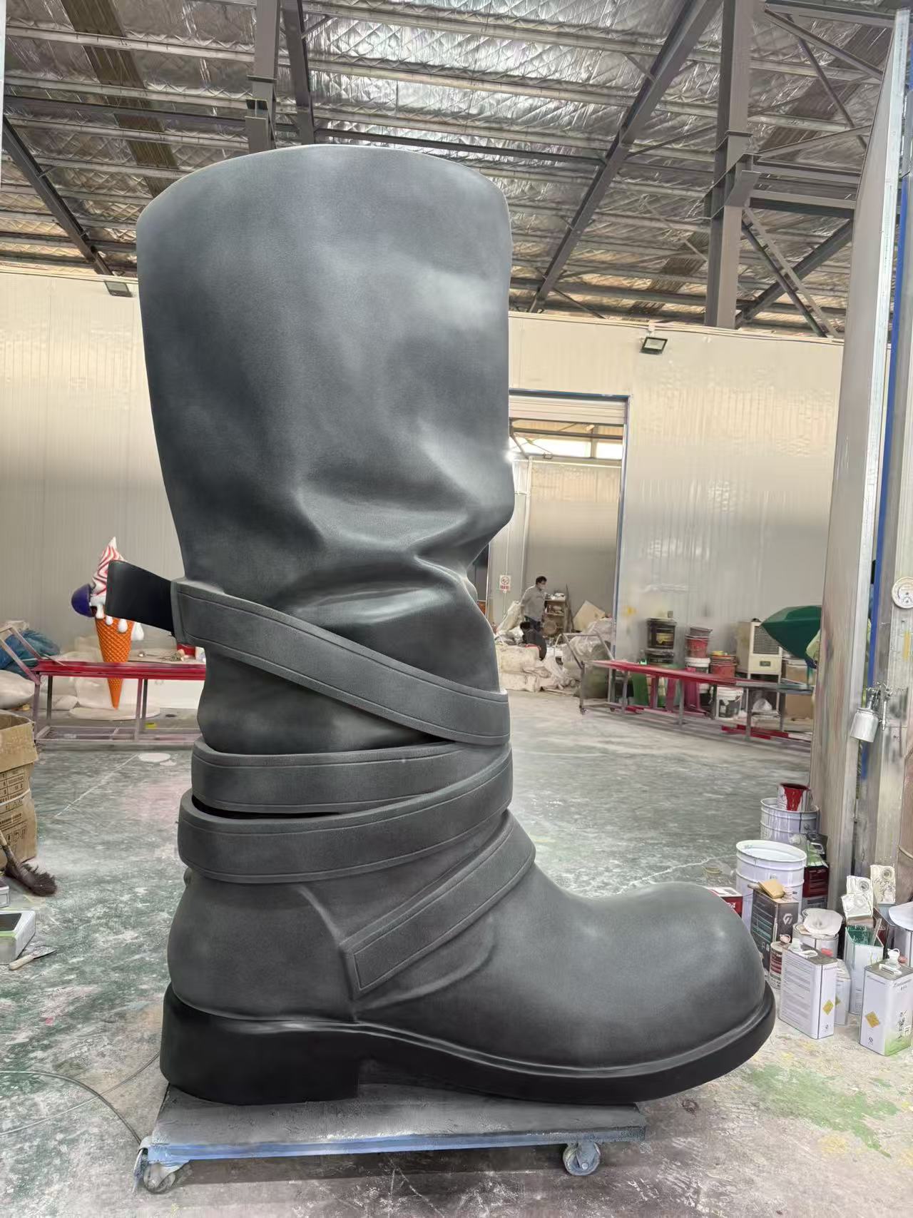 Custom landmark sculpture in its original project or workshop setting