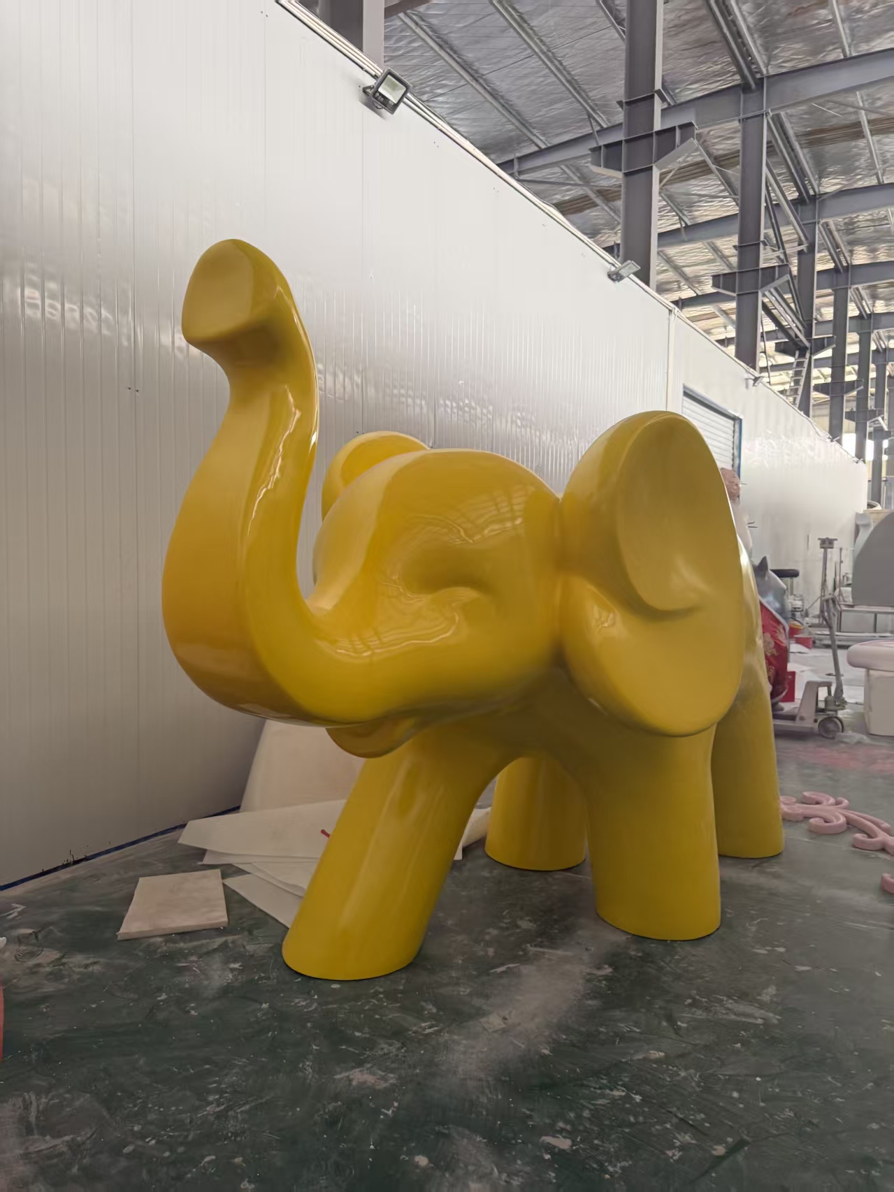 Custom landmark sculpture in its original project or workshop setting
