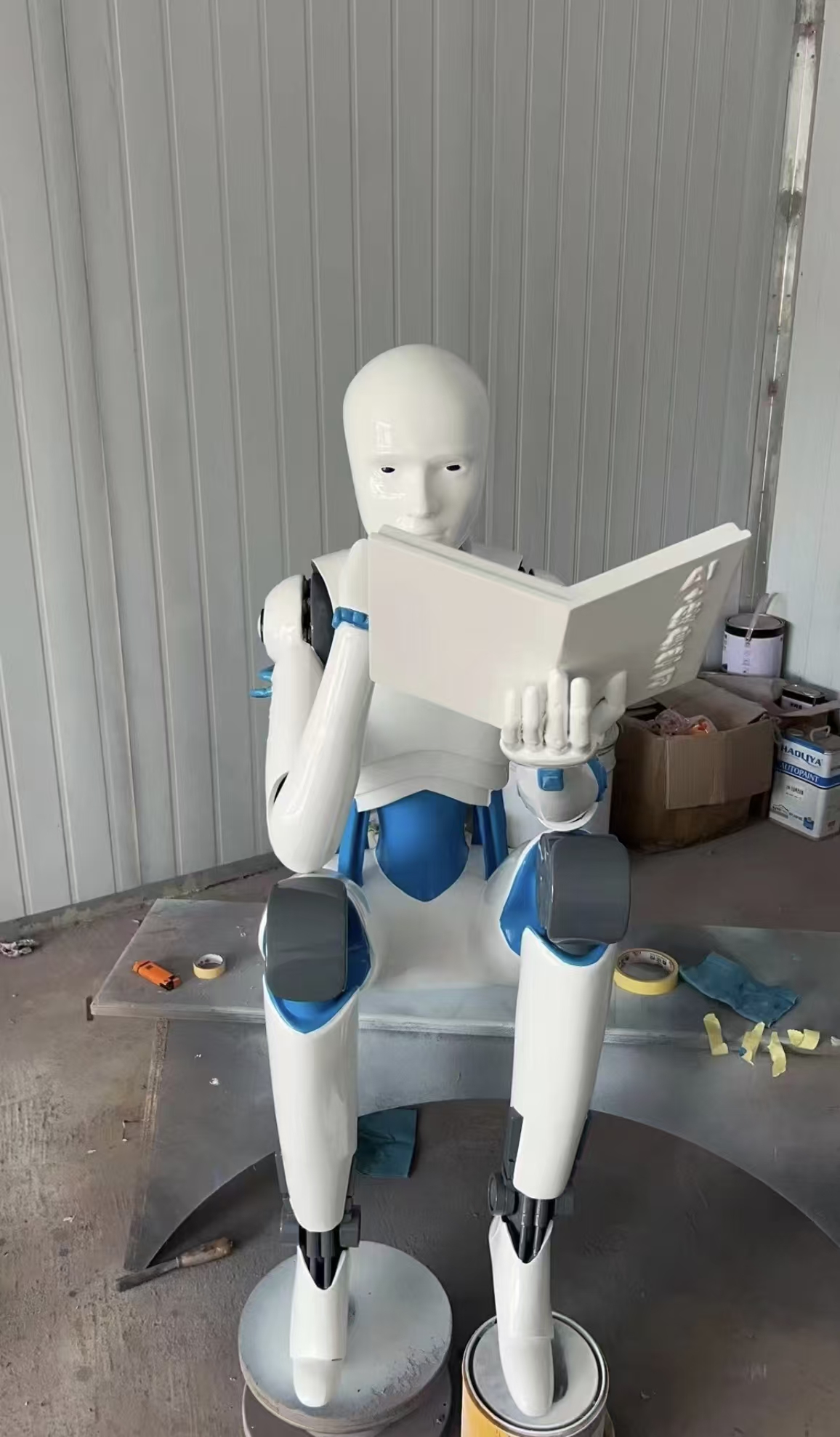 Custom landmark sculpture in its original project or workshop setting