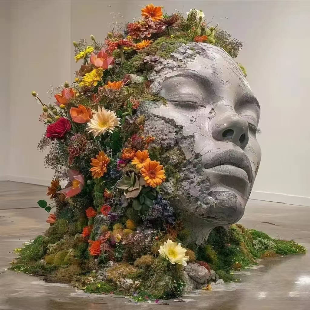 Custom landmark sculpture in its original project or workshop setting