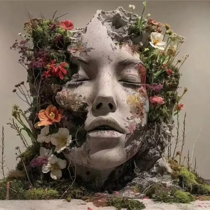 Custom landmark sculpture in its original project or workshop setting